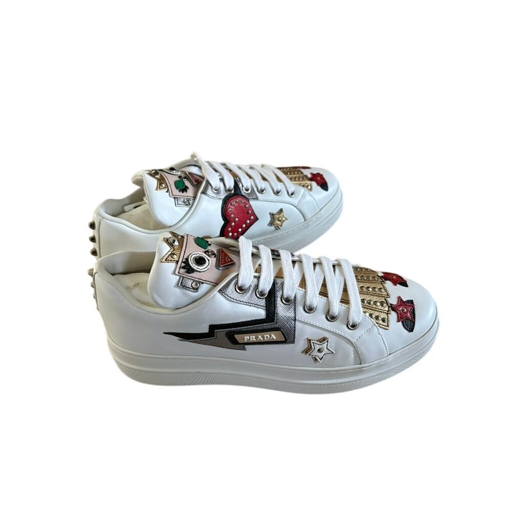 Prada Robot Queen Patchwork Embellished White Pla… - image 4